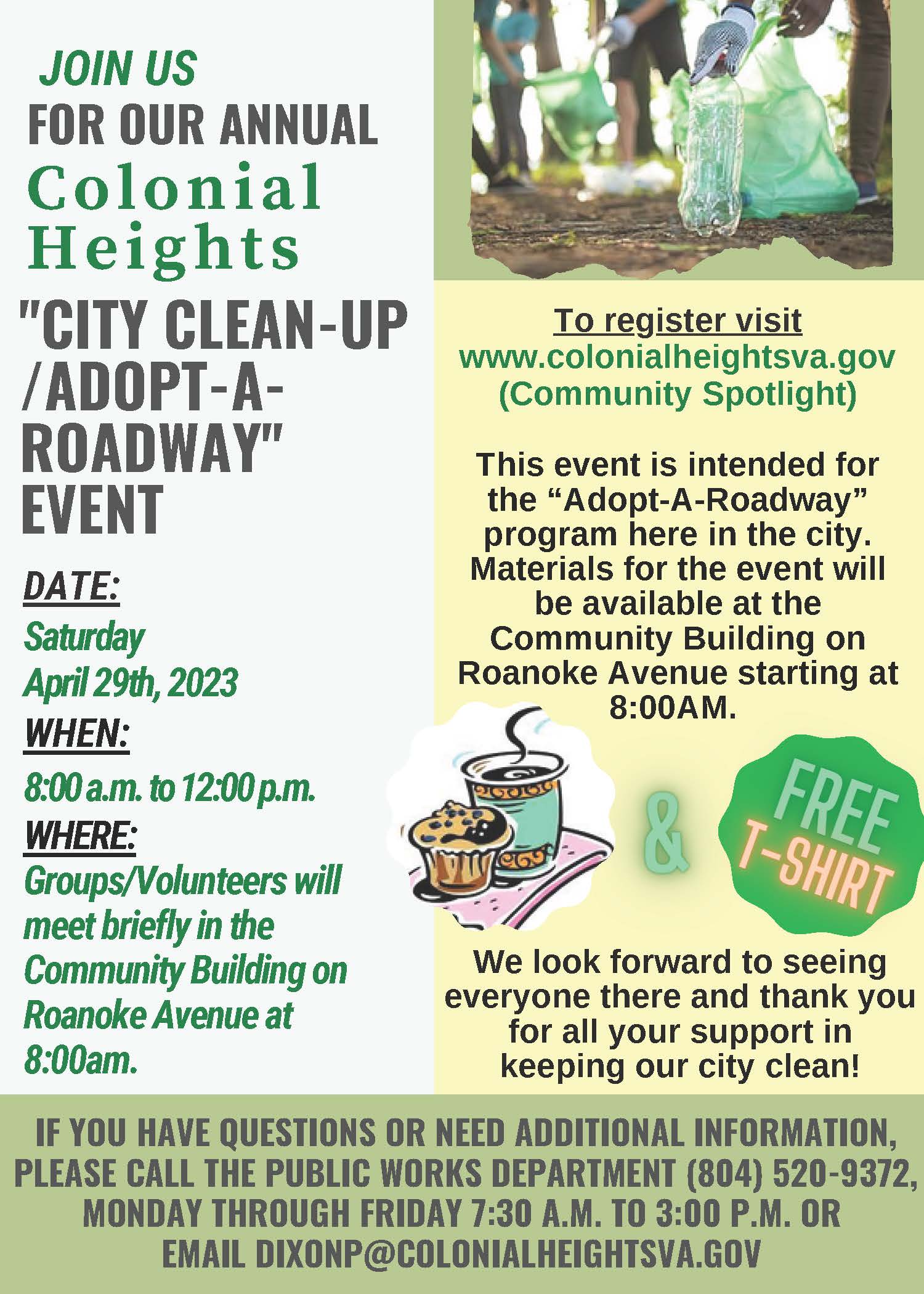 City Clean-UpAdopt-A-Roadway Event Flyer 2023