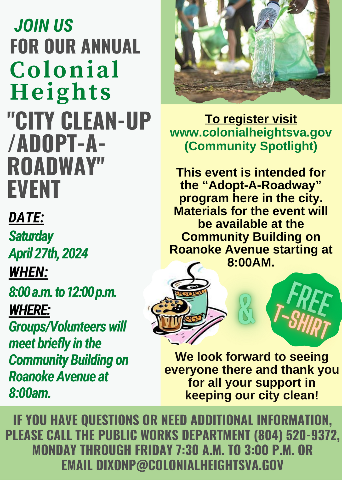 City Clean-UpAdopt-A-Roadway Event Flyer - 2024