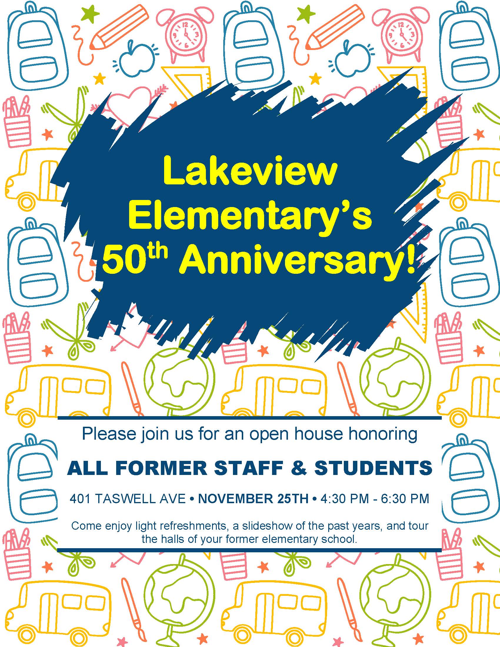 Lakeview ES 50th Anniversary Event Flyer 2019